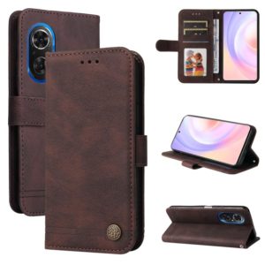 For Honor 50 SE / nova 9 SE Skin Feel Life Tree Metal Button Leather Phone Case(Brown) (OEM)
