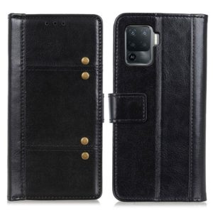 For OPPO A94 Peas Crazy Horse Texture Horizontal Flip Leather Case with Holder & Card Slots & Wallet(Black) (OEM)