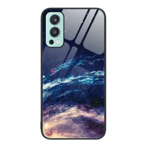 For OnePlus Nord 2 5G Colorful Painted Glass Phone Case(Starry Sky) (OEM)