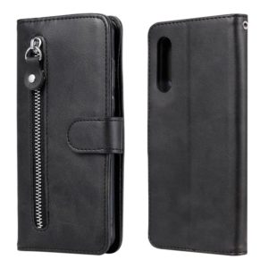 For LG Velvet Fashion Calf Texture Zipper Horizontal Flip Leather Case with Holder & Card Slots & Wallet(Black) (OEM)