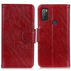 For Alcatel 1S (2021) Nappa Texture Horizontal Flip Leather Case with Holder & Card Slots & Wallet(Red) (OEM)