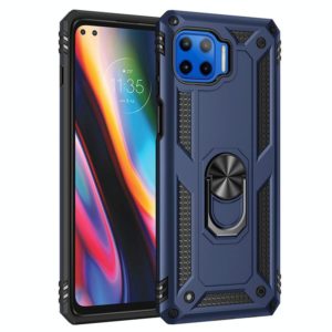 For Motorola Moto G 5G Plus Shockproof TPU + PC Protective Case with 360 Degree Rotating Holder(Blue) (OEM)