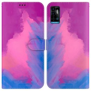 For ZTE Blade A72 / V40 Vita Watercolor Pattern Horizontal Flip Leather Phone Case(Purple Red) (OEM)
