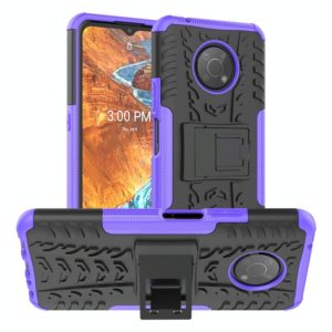 For Nokia G300 Tire Texture TPU + PC Phone Case with Holder(Purple) (OEM)