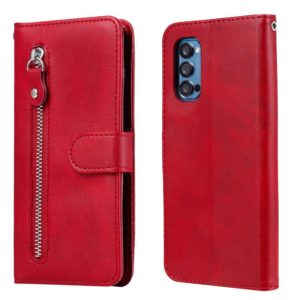 For OPPO Reno4 Pro 5G Fashion Calf Texture Zipper Horizontal Flip Leather Case with Holder & Card Slots & Wallet(Red) (OEM)