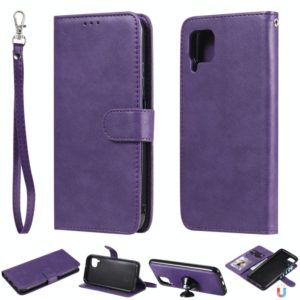 For Huawei P40 Pro 2 in 1 Solid Color Detachable PU Leather Case with Card Slots & Magnetic Holder & Photo Frame & Wallet & Strap(Purple) (OEM)