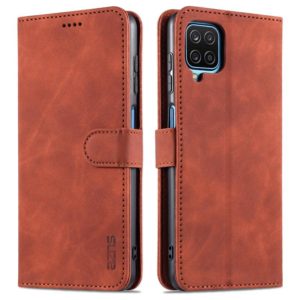 For Samsung Galaxy A12 5G AZNS Skin Feel Calf Texture Horizontal Flip Leather Case with Card Slots & Holder & Wallet(Brown) (AZNS) (OEM)