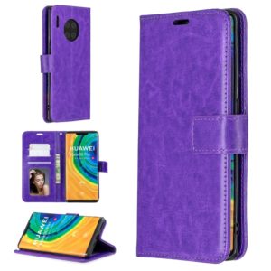 For Huawei Mate 30 Pro Crazy Horse Texture Horizontal Flip Leather Case with Holder & Card Slots & Wallet & Photo Frame(Purple) (OEM)