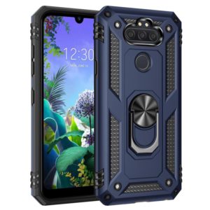 For LG Aristo 5 Shockproof TPU + PC Protective Case with 360 Degree Rotating Holder(Blue) (OEM)