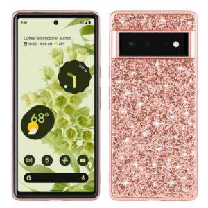 For Google Pixel 6 Pro Glitter Powder Shockproof TPU Protective Phone Case(Rose Gold) (OEM)