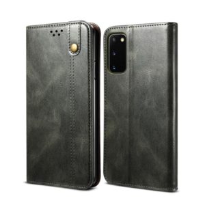 For Samsung Galaxy S20 Simple Wax Crazy Horse Texture Horizontal Flip Leather Case with Card Slots & Wallet(Dark Green) (OEM)