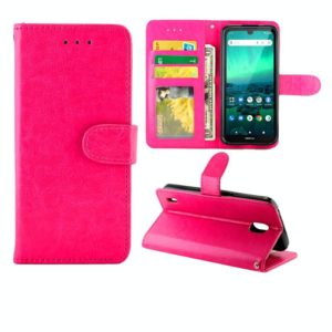 For Nokia 1.3 Crazy Horse Texture Leather Horizontal Flip Protective Case with Holder & Card Slots & Wallet & Photo Frame(Magenta) (OEM)