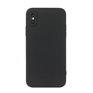 For iPhone XS Max Straight Edge Solid Color TPU Shockproof Case(Black) (OEM)