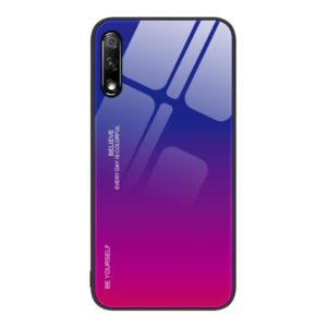 For Honor 9X Gradient Color Glass Phone Case(Purple Red) (OEM)