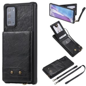 Vertical Flip Wallet Shockproof Back Cover Protective Case with Holder & Card Slots & Lanyard & Photos Frames For Samsung Galaxy Note20(Black) (OEM)