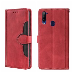 For ZTE Libero 5G Skin Feel Straw Hat Magnetic Buckle Leather Phone Case(Red) (OEM)