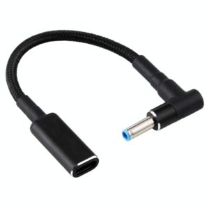 PD 100W 18.5-20V 4.5 x 0.6mm Elbow to USB-C / Type-C Adapter Nylon Braid Cable for HP (OEM)