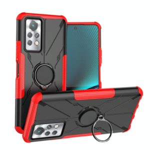 For Infinix Note 11 Pro Armor Bear Shockproof PC + TPU Phone Case with Ring Holder(Red) (OEM)