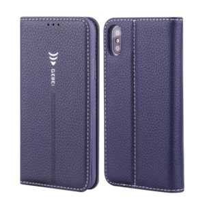For iPhone XS / X GEBEI PU+TPU Horizontal Flip Protective Case with Holder & Card Slots(Blue) (GEBEI) (OEM)