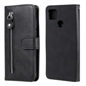 For Xiaomi Redmi 9C Fashion Calf Texture Zipper Horizontal Flip Leather Case with Stand & Card Slots & Wallet Function(Black) (OEM)