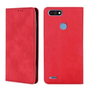 For Tecno Pop 2 / Pop 2 F / Pop 2 Pro / Pop 2 Power / Itel P13 B1F Skin Feel Magnetic Horizontal Flip Leather Case with Holder & Card Slots(Red) (OEM)