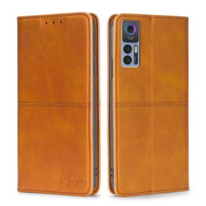 For TCL 30 5G/30+ 5G Cow Texture Magnetic Horizontal Flip Leather Phone Case(Light Brown) (OEM)
