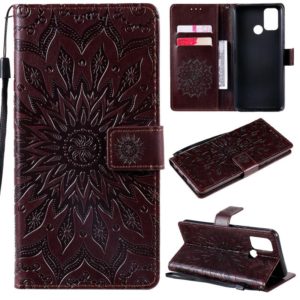 For OPPO Realme 7i / C17 Sun Embossing Pattern Horizontal Flip Leather Case with Card Slot & Holder & Wallet & Lanyard(Brown) (OEM)