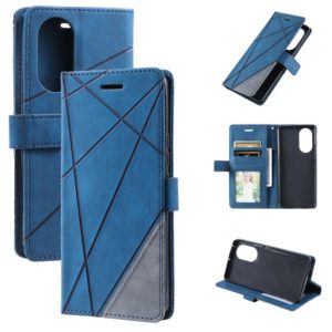 For Honor 50 Skin Feel Splicing Leather Phone Case(Blue) (OEM)