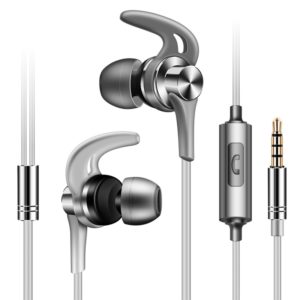 QKZ EQ1 CNC Metal Shark Fin Headphones Sports Music Headphones, Microphone Version (Grey) (QKZ) (OEM)