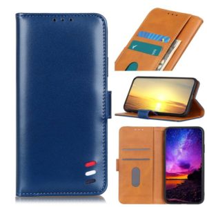 For Motorola Moto E40 / E30 / E20 3-Color Pearl Texture Magnetic Buckle Flip Phone Leather Case(Blue) (OEM)
