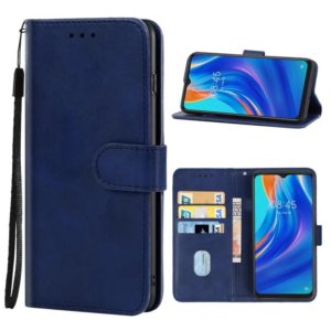 Leather Phone Case For Tecno Spark 7(Blue) (OEM)
