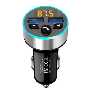Halo Car MP3 Bluetooth Player Car Charger Car FM Transmitter 3.1A Car Charger(Snow Silver) (OEM)