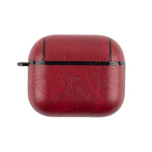Wireless Earphone Leather Shockproof Protective Case for AirPods 3(Red) (OEM)