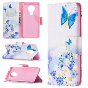 For Nokia 5.3 Colored Drawing Pattern Horizontal Flip Leather Case with Holder & Card Slots & Wallet(Flower and Butterfly) (OEM)