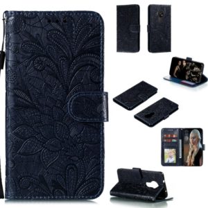 For Nokia 7.2 Lace Flower Horizontal Flip Leather Case with Holder & Card Slots & Wallet & Photo Frame(Black) (OEM)