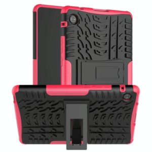 For Huawei MatePad T 8 Tire Texture Shockproof TPU + PC Protective Case with Holder(Rose Red) (OEM)