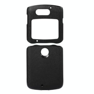 For Motorola Moto Razr 5G Wood Texture PU Phone Case(Black) (OEM)
