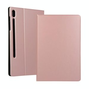 For Samsung Galaxy Tab S7 T870 (2020) Voltage Elastic Texture Horizontal Flip Leather Case with Holder(Rose Gold) (OEM)
