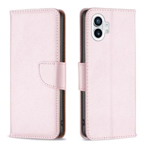 For Nothing Phone 1 Litchi Texture Pure Color Leather Phone Case(Rose Gold) (OEM)