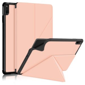 For Huawei MatePad 11 2021 Multi-folding Horizontal Flip PU Leather Shockproof Case with Holder & Sleep / Wake-up Function(Rose Gold) (OEM)