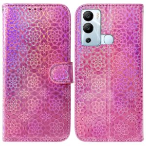For Infinix Hot 12i Colorful Magnetic Buckle Leather Phone Case(Pink) (OEM)