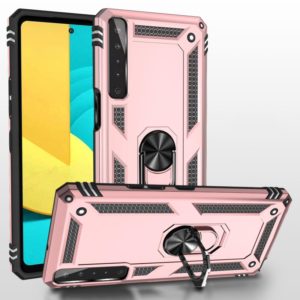 For LG Stylo 7 4G Shockproof TPU + PC Protective Case with 360 Degree Rotating Holder(Rose Gold) (OEM)