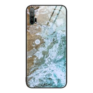 For Honor 20 Pro Marble Pattern Glass Protective Phone Case(Beach) (OEM)