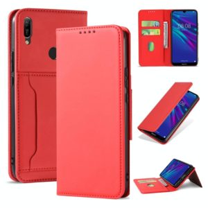 For Huawei Y6(2019) / Honor 8A Strong Magnetism Liquid Feel Horizontal Flip Leather Case with Holder & Card Slots & Wallet(Red) (OEM)