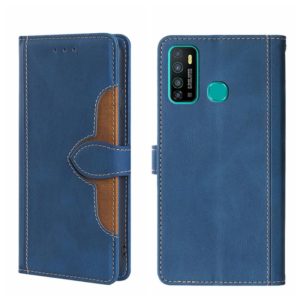 For Infinix Hot 9 / Note 7 Lite X655C Skin Feel Straw Hat Magnetic Buckle Leather Phone Case(Blue) (OEM)