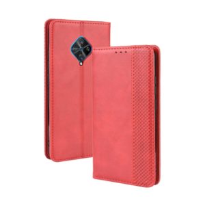 For vivo V17 / Y9s / S1 Pro Magnetic Buckle Retro Crazy Horse Texture Horizontal Flip Leather Case with Holder & Card Slots & Photo Frame(Red) (OEM)
