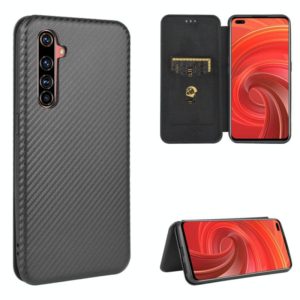 For OPPO Realme X50 Pro / X50 Pro 5G Carbon Fiber Texture Horizontal Flip TPU + PC + PU Leather Case with Card Slot(Black) (OEM)