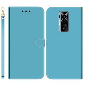 For Tecno Phantom X Imitated Mirror Surface Horizontal Flip Leather Phone Case(Blue) (OEM)