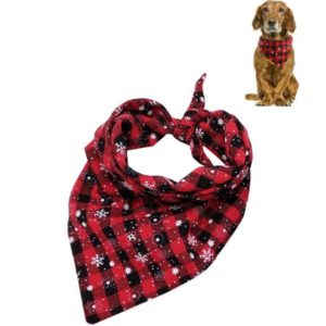 Pet Triangle Towel Christmas Snowflake Dog Saliva Towel, Size:S(Red) (OEM)