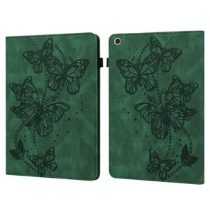 For Samsung Galaxy Tab A 10.1 (2019) T510 Embossed Butterfly Pattern Horizontal Flip Leather Tablet Case(Green) (OEM)
